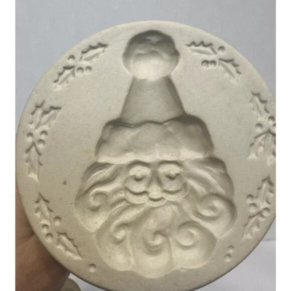 Vintage Christmas Angel & Santa Cookie Stamps Ceramic Baking Molds Set - Picture 9 of 11